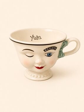 Baileys Irish Cream 1996 Limited Edition Winking Face Mug Cup “Yum” Vintage